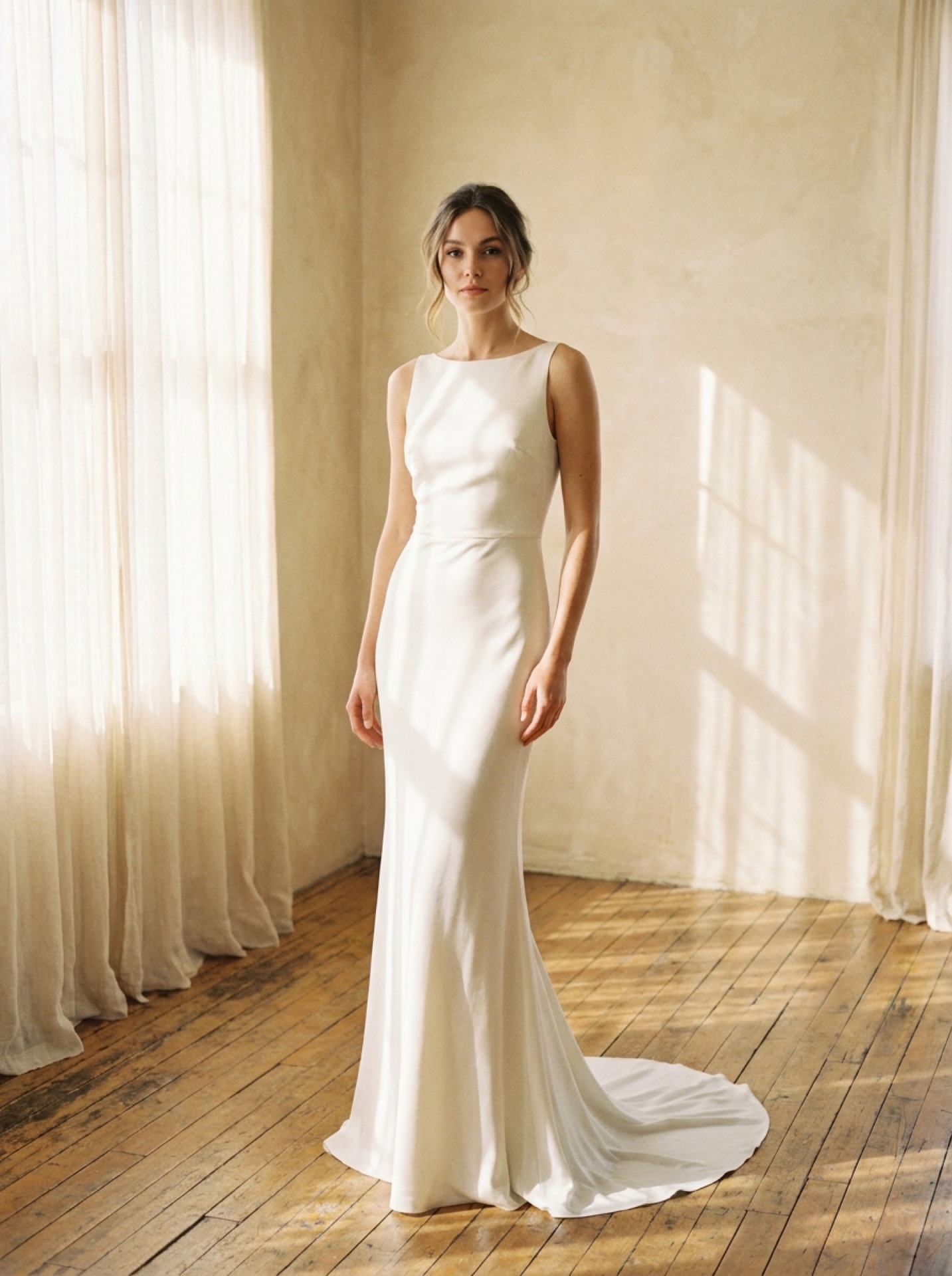 Carolina Herrera fitted lace bodice with flowing cathedral train