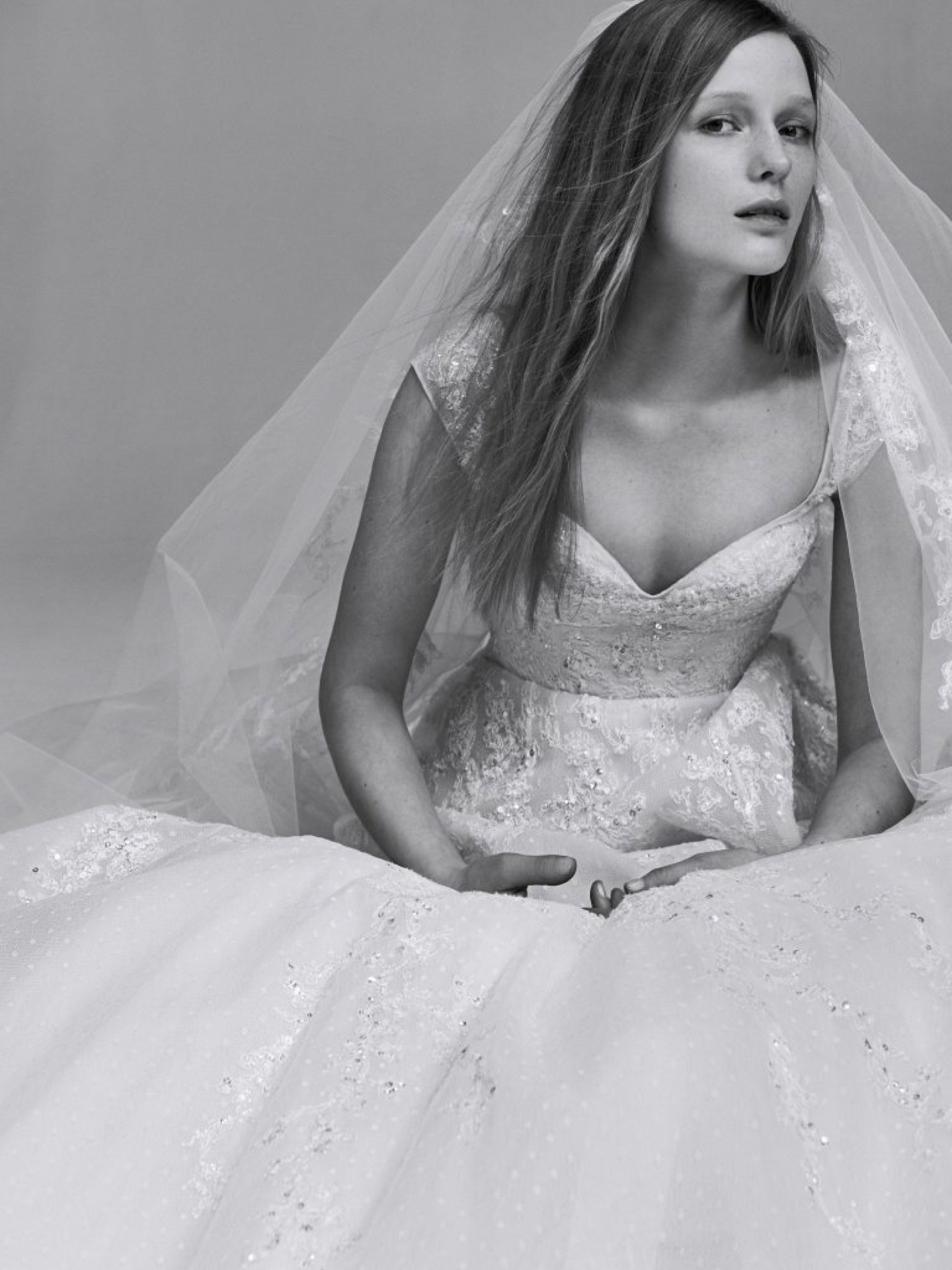 Elie Saab blush ballgown with crystal-encrusted skirt