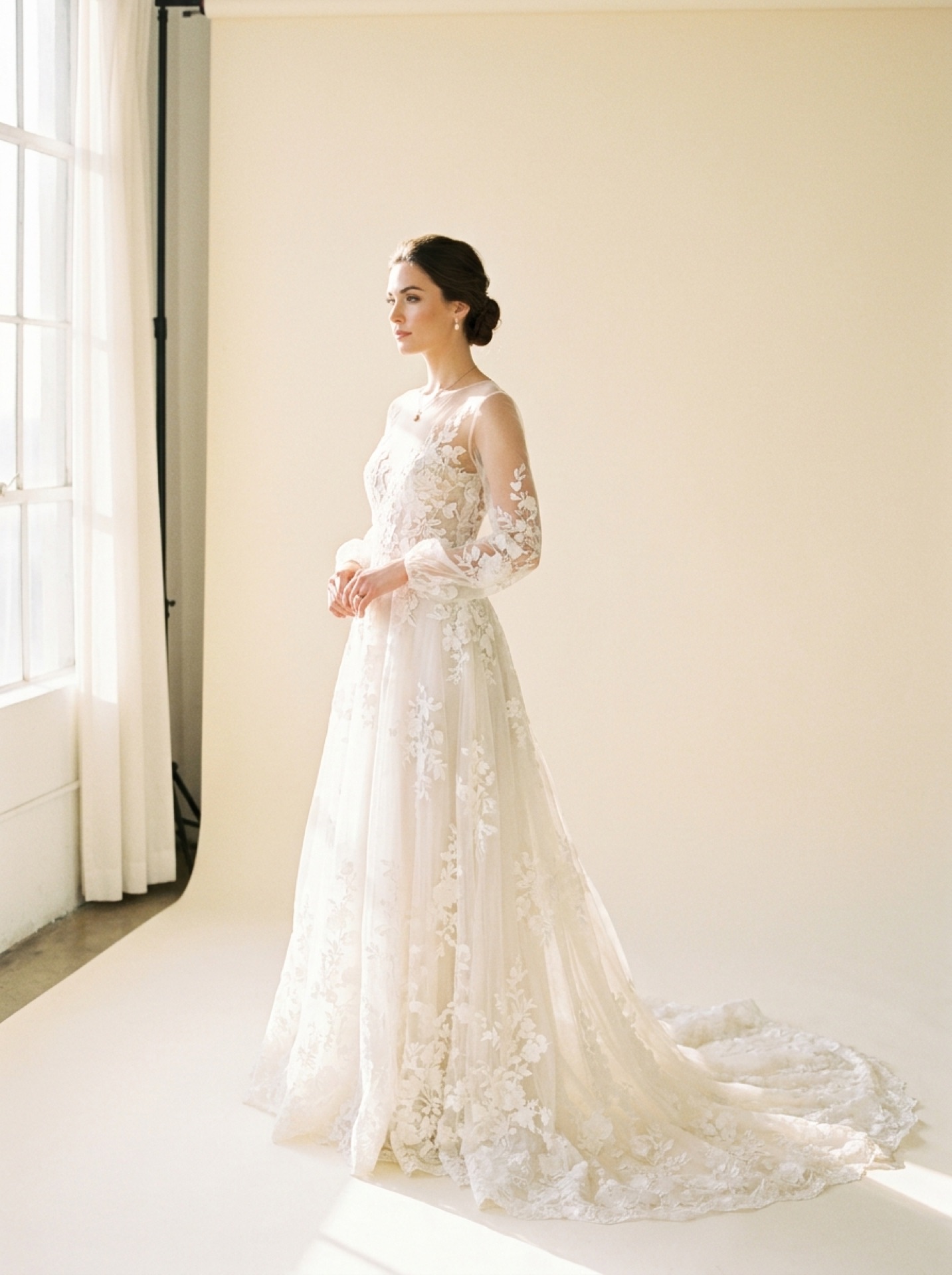 Oscar de la Renta gown detail in soft atelier light